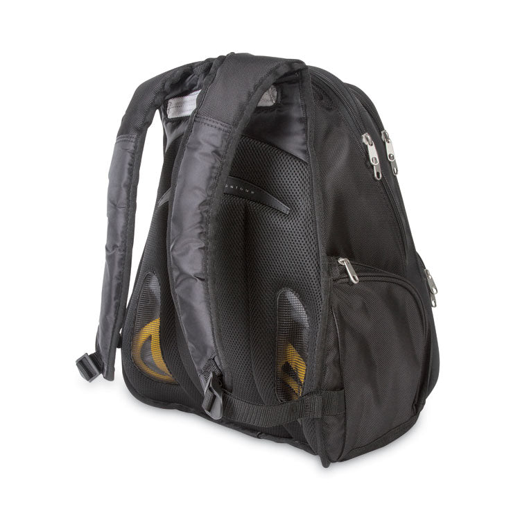 Contour Laptop Backpack, Fits Devices Up to 17", Ballistic Nylon, 15.75 x 9 x 19.5, Black 3