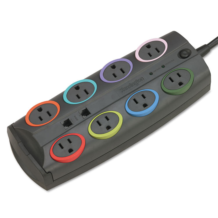 SmartSockets Surge Protector, 8 AC Outlets, 8 ft Cord, 3,090 J, Dark Gray 1