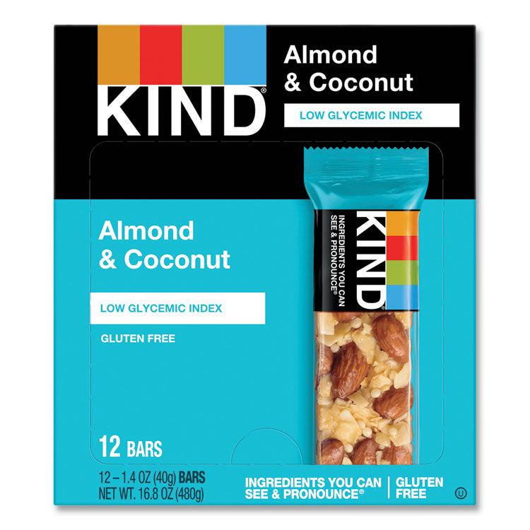 Fruit And Nut Bars, Almond And Coconut, 1.4 Oz, 12/box 1