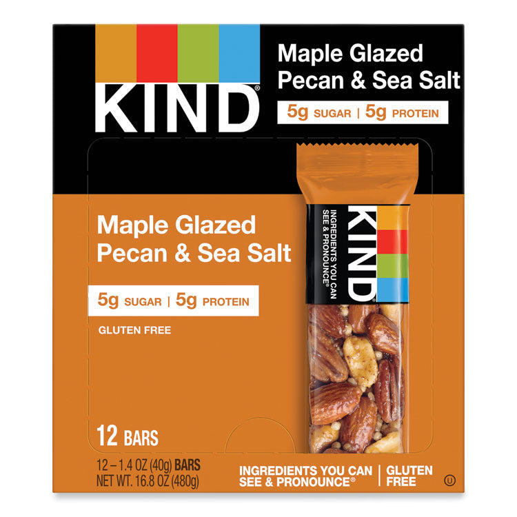 Nuts And Spices Bar, Maple Glazed Pecan And Sea Salt, 1.4 Oz Bar, 12/box 1