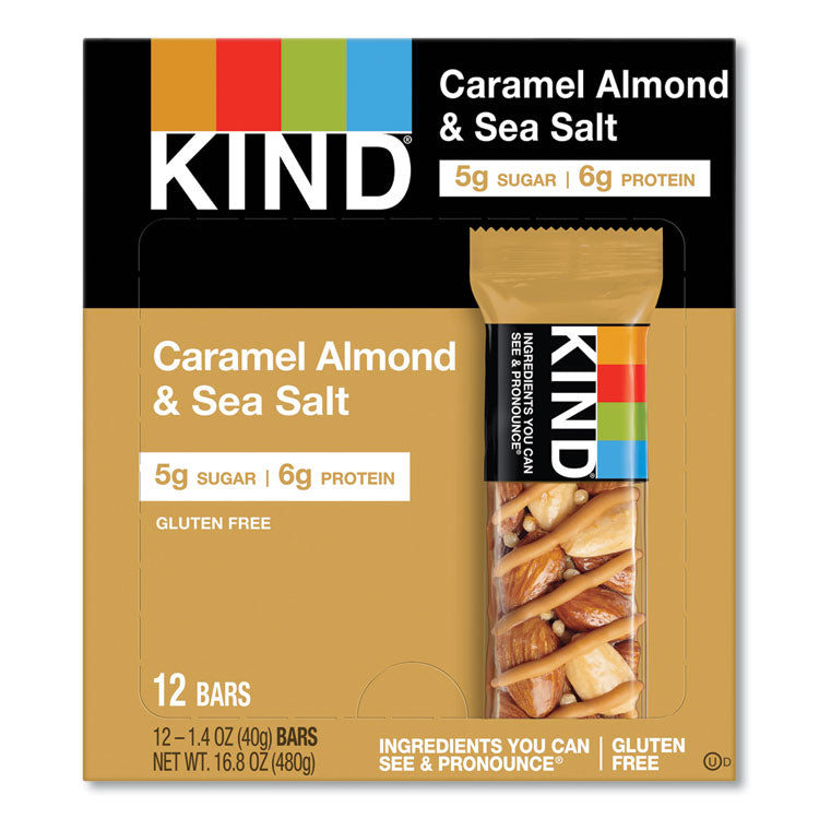 Nuts And Spices Bar, Caramel Almond And Sea Salt, 1.4 Oz Bar, 12/box 1