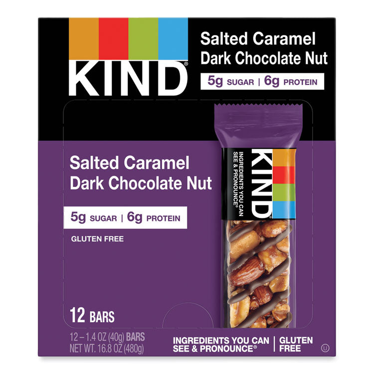 Nuts And Spices Bar, Salted Caramel And Dark Chocolate Nut, 1.4 Oz, 12/pack 1