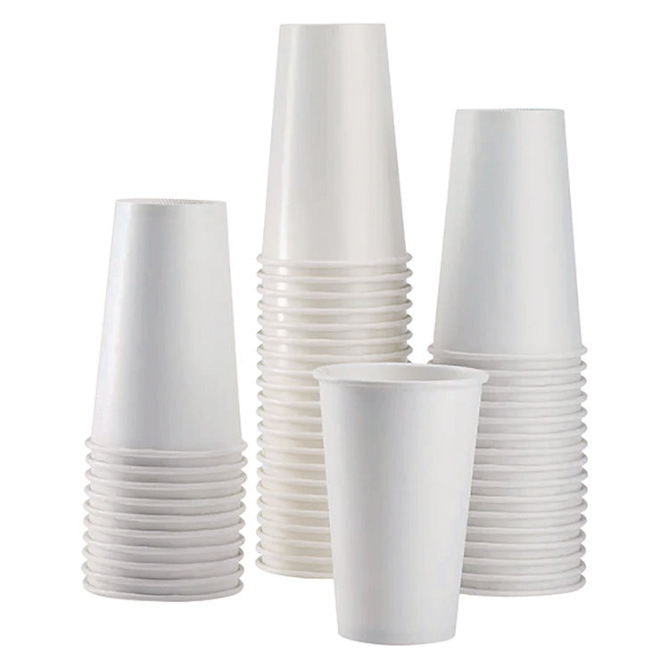 Double Poly Paper Cold Cups, 16 oz, White, 1,000/Carton 1