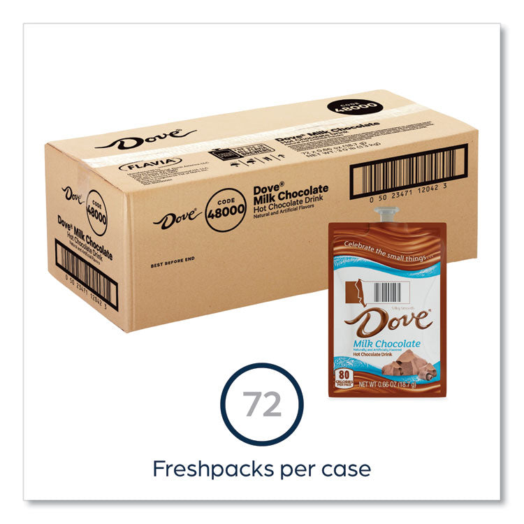 Dove Hot Chocolate Freshpack, Milk Chocolate, 0.66 oz Pouch, 72/Carton 10