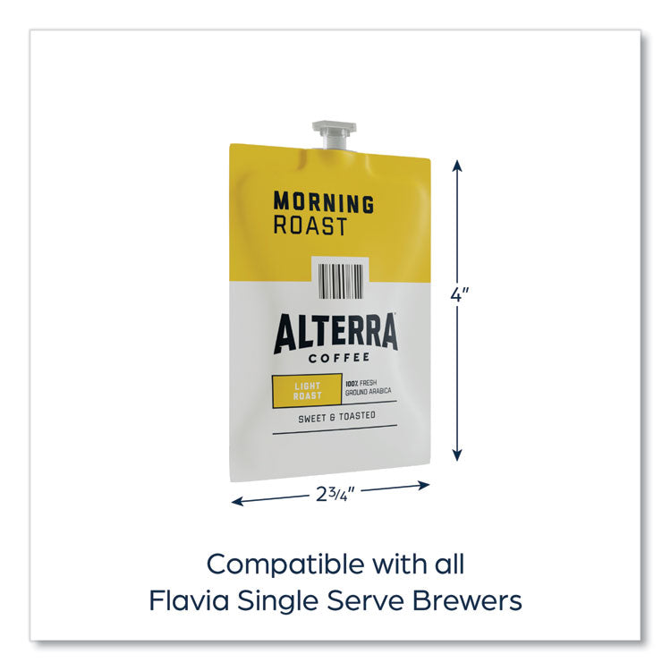 Alterra Morning Roast Coffee Freshpack, Morning Roast, 0.28 oz Pouch, 100/Carton 3