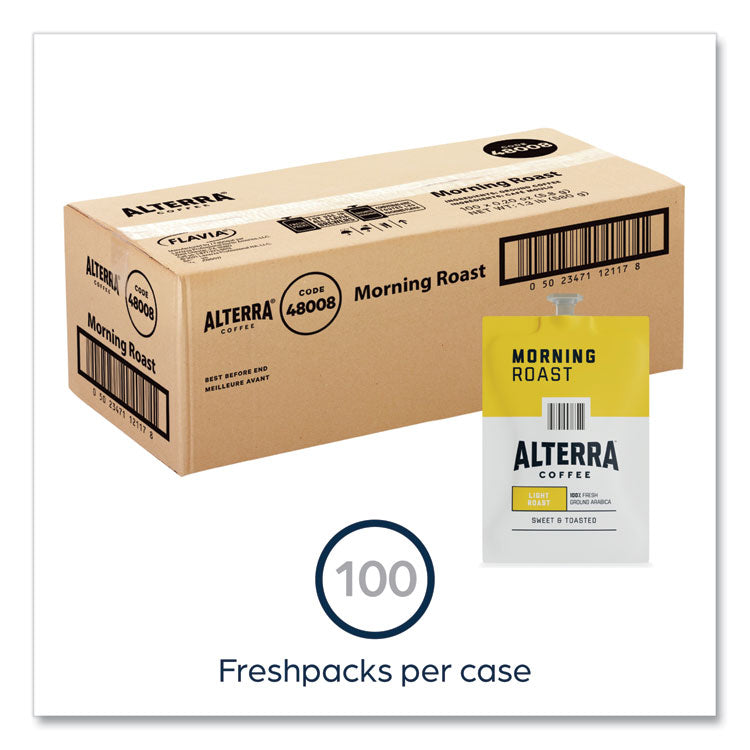 Alterra Morning Roast Coffee Freshpack, Morning Roast, 0.28 oz Pouch, 100/Carton 7