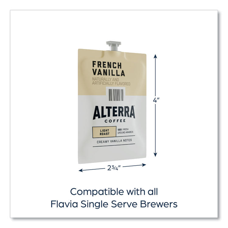 Alterra French Vanilla Coffee Freshpack, French Vanilla, 0.23 oz Pouch, 100/Carton 3