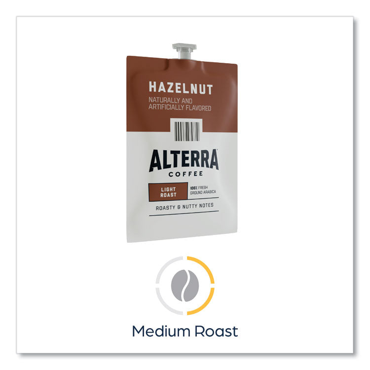 Alterra Hazelnut Coffee Freshpack, Hazelnut, 0.23 oz Pouch, 100/Carton 10