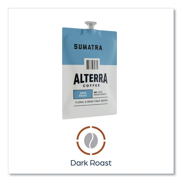 Alterra Sumatra Coffee Freshpack, Sumatra, 0.3 oz Pouch, 100/Carton 10