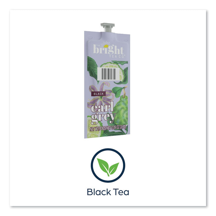 The Bright Tea Co. Earl Grey Black Tea Freshpack, Earl Gray, 0.09 oz Pouch, 100/Carton 5