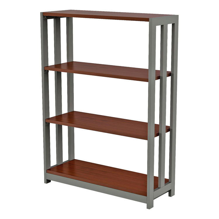 Trento Line Bookcase, Three-Shelf, 31.5w x 11.5d x 43.25h, Cherry 1