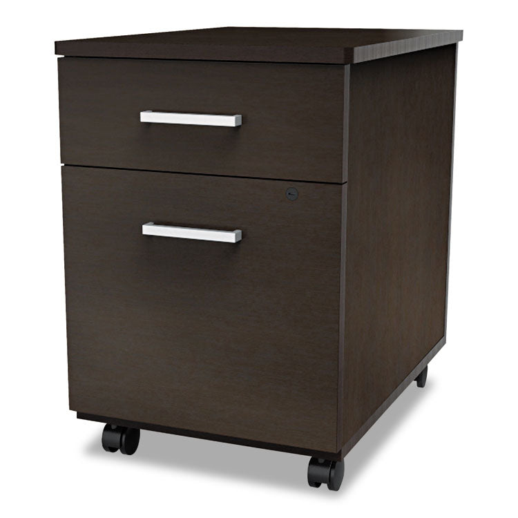 Trento Line Mobile Pedestal File, Left Or Right, 2-Drawers: Box/file, Legal/letter, Mocha, 16.5" X 19.75" X 23.63" 1