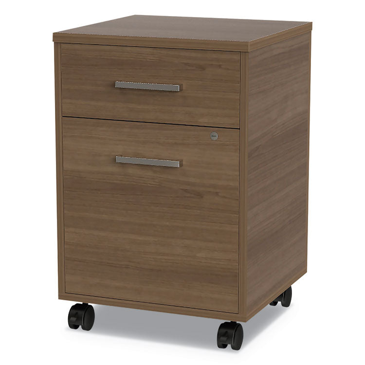 Urban Mobile File Pedestal, Left Or Right, 2-Drawers: Box/file, Legal/a4, Natural Walnut, 16" X 15.25" X 23.75" 1