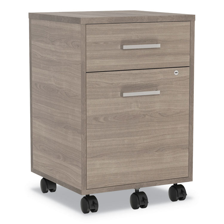 Urban Mobile File Pedestal, Left Or Right, 2-Drawers: Box/file, Legal/a4, Natural Walnut, 16" X 15.25" X 23.75" 2