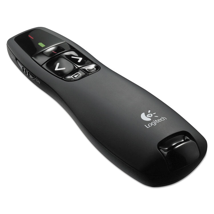 R400 Wireless Presentation Remote With Laser Pointer, Class 2, 50 Ft Range, Matte Black 1