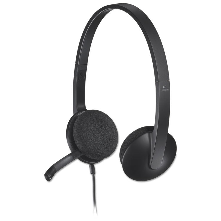 H340 Binaural Over The Head Corded Headset, Black 1