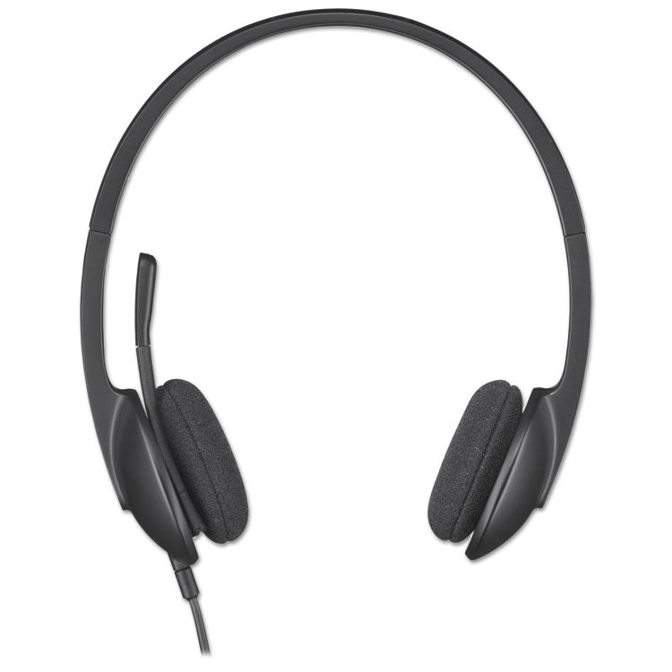 H340 Binaural Over The Head Corded Headset, Black 2