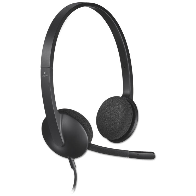 H340 Binaural Over The Head Corded Headset, Black 3