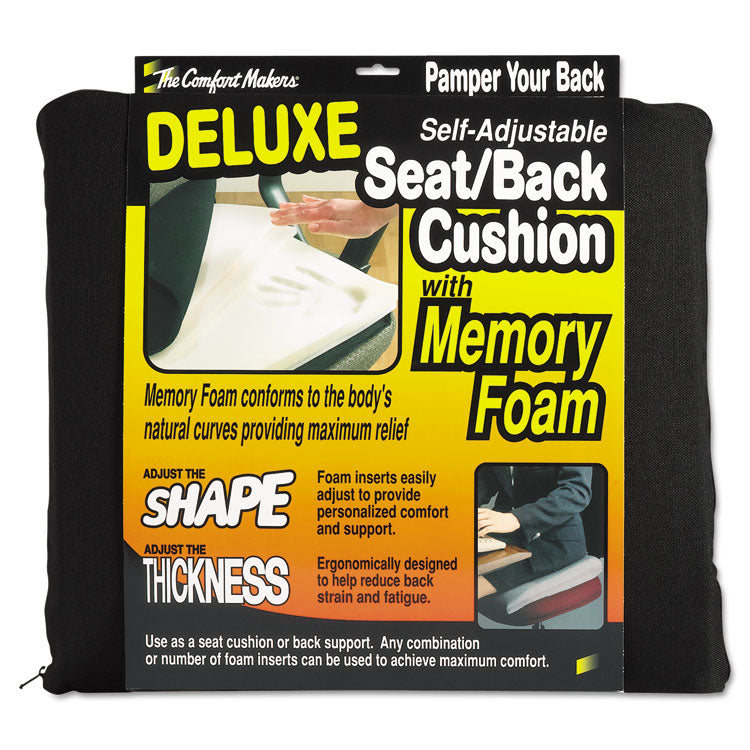 The Comfortmakers Deluxe Seat/back Cushion, Memory Foam, 17 X 2.75 X 17.5, Black 1