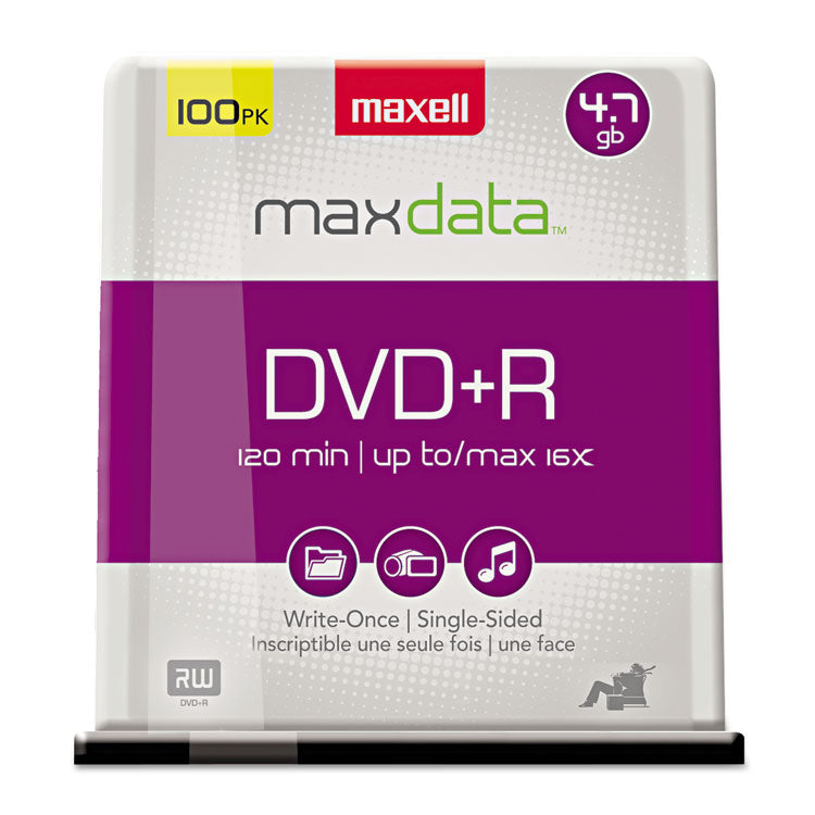 Dvd+r High-Speed Recordable Disc, 4.7 Gb, 16x, Spindle, Silver, 100/pack 1