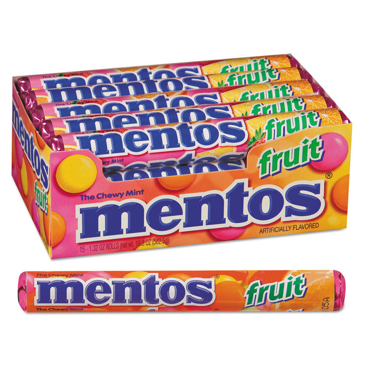 Chewy Mints, 1.32 Oz, Mixed Fruit, 15 Rolls/box 1