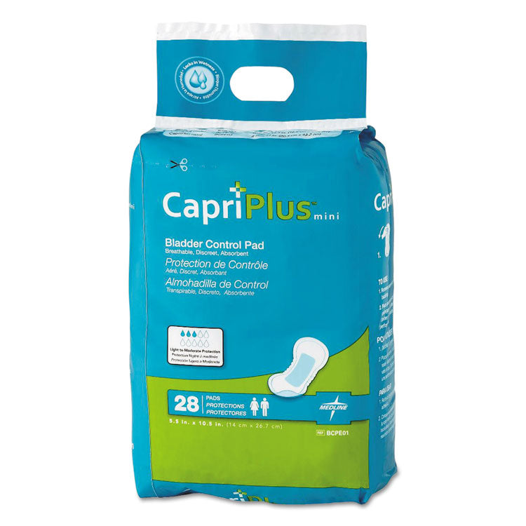 Capri Plus Bladder Control Pads, Regular, 5.5" X 10.5", 28/pack, 12/carton 1