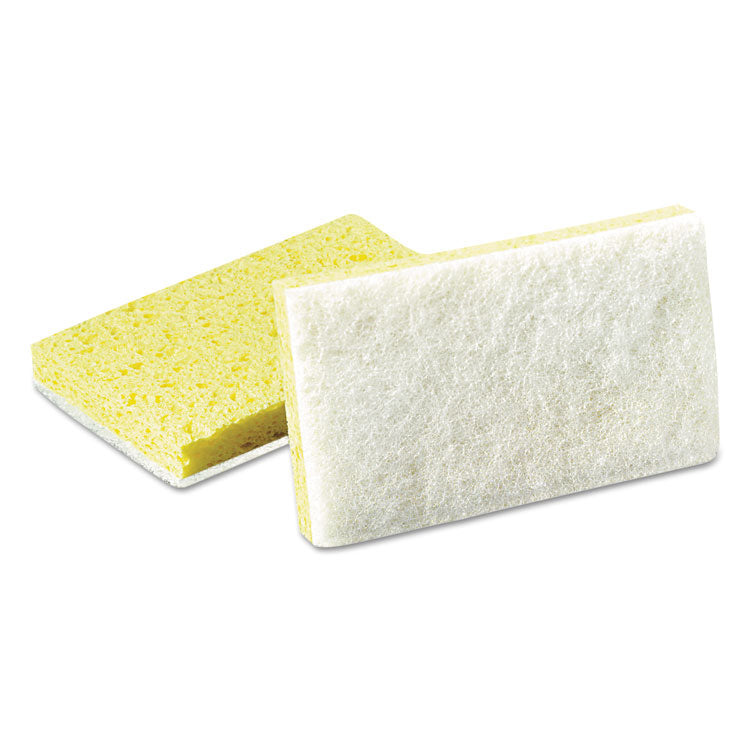 Light-Duty Scrubbing Sponge, #63, 3.6 X 6.1, 0.7" Thick, Yellow/white, 20/carton 1