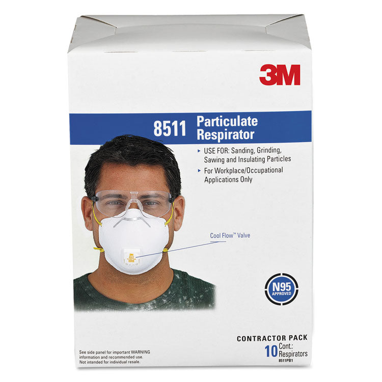 Particulate Respirator w/Cool Flow Exhalation Valve, Standard Size, 10/Box 1