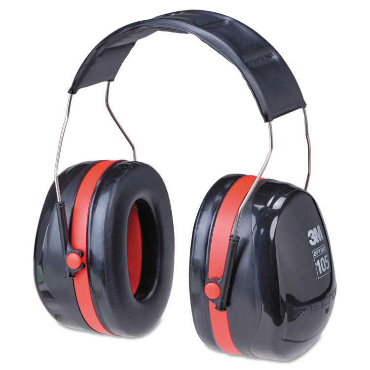 PELTOR OPTIME 105 High Performance Ear Muffs H10A, 30 dB NRR, Black/Red 1