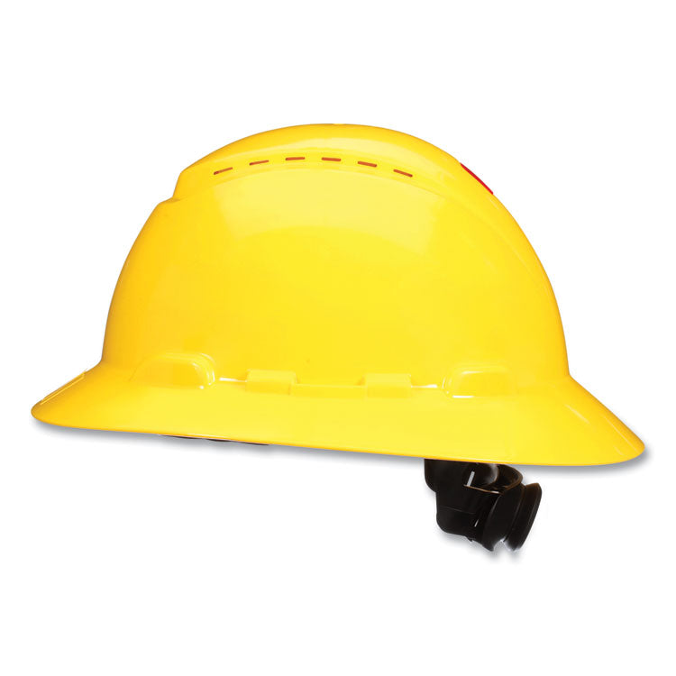 SecureFit H-Series Hard Hats, H-800 Vented Hat with UV Indicator, 4-Point Pressure Diffusion Ratchet Suspension, Yellow 2