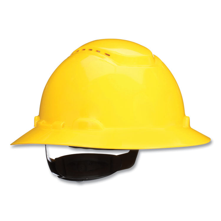 SecureFit H-Series Hard Hats, H-800 Vented Hat with UV Indicator, 4-Point Pressure Diffusion Ratchet Suspension, Yellow 1