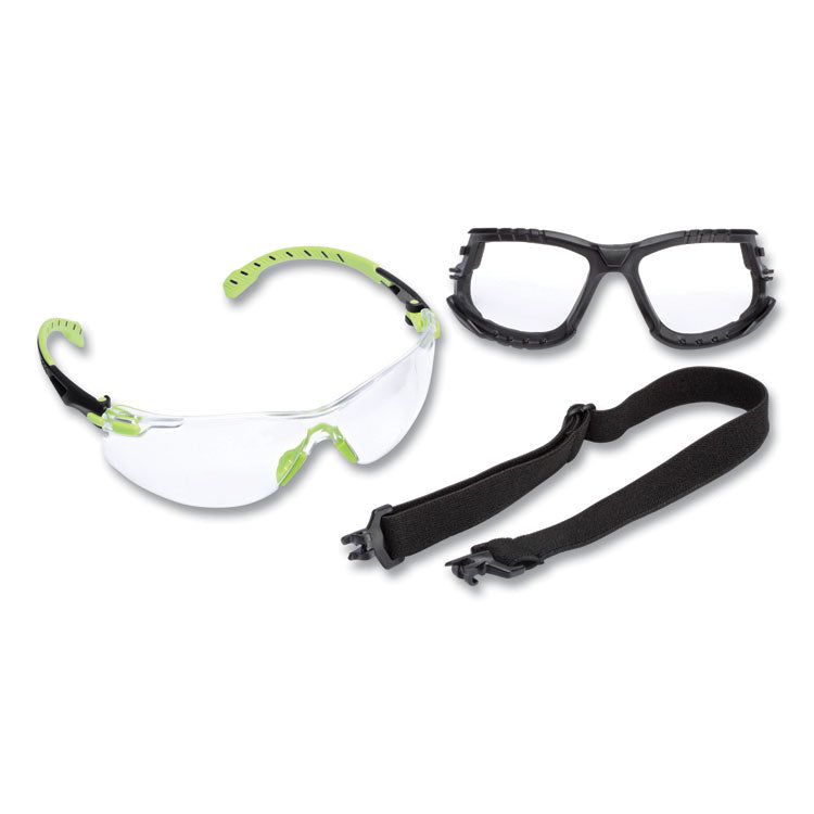 Solus 1000-Series Safety Glasses, Green Plastic Frame, Clear Polycarbonate Lens 1