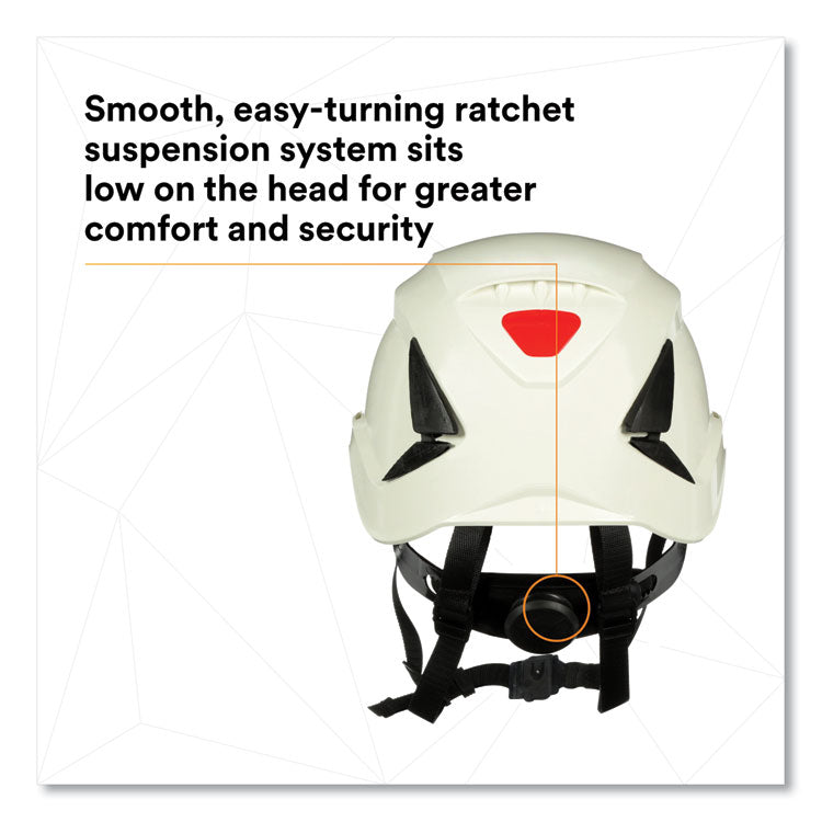 SecureFit X5000 Series Safety Helmet, 6-Point Pressure Diffusion Ratchet Suspension, White 2