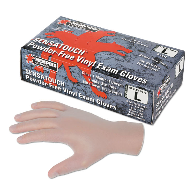 Sensatouch Clear Vinyl Disposable Medical Grade Gloves, Medium, 100/Box, 10 Box/Carton 1