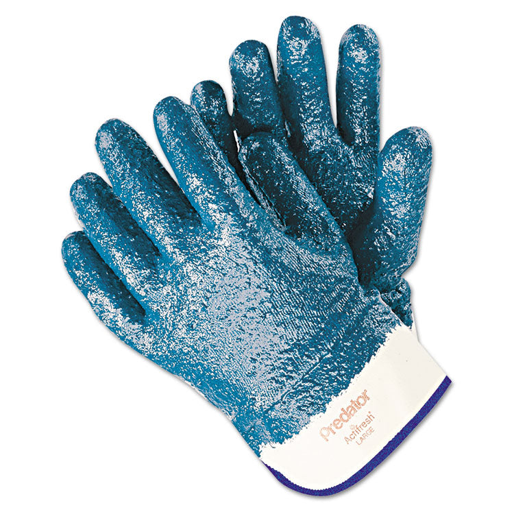 Predator Premium Nitrile-Coated Gloves, Blue/white, Large, 12 Pairs 1