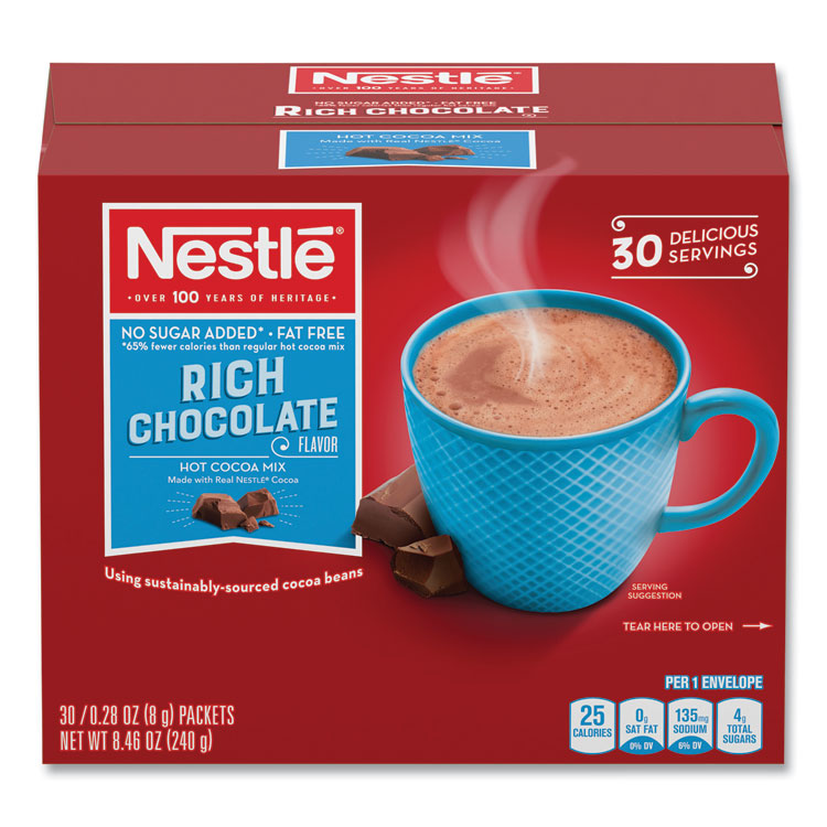 Hot Cocoa Mix, Rich Chocolate, 0.28 oz Packet, 30 Packets/Box, 6 Boxes/Carton 2