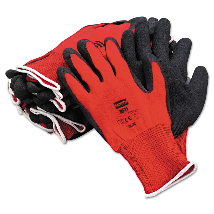 NorthFlex Red Foamed PVC Gloves, Red/Black, Size 10/X-Large, 12 Pairs 1