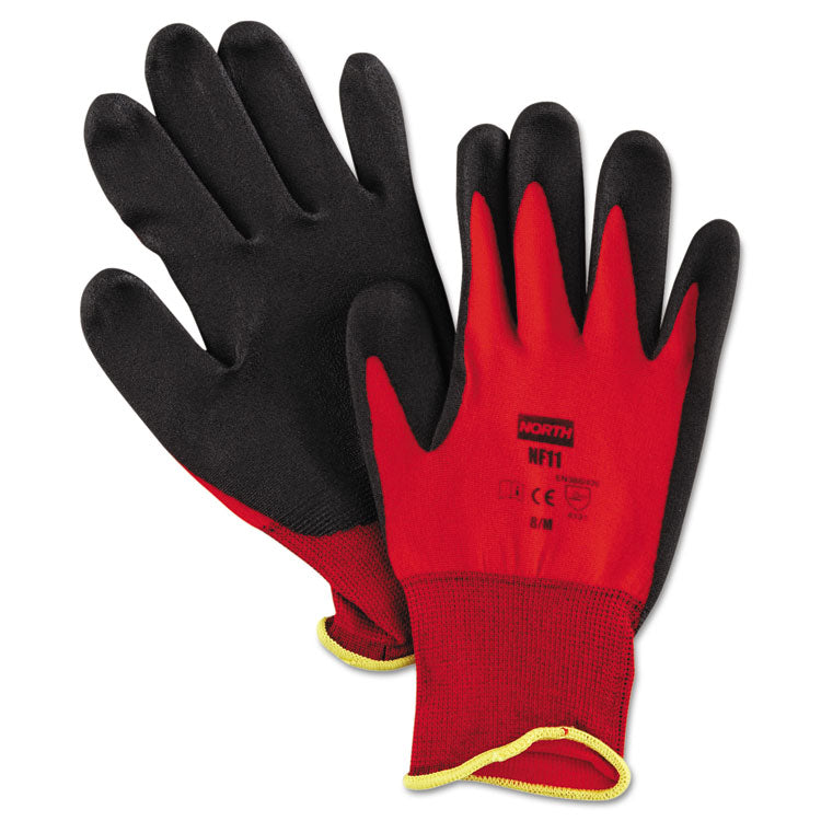 Northflex Red Foamed Pvc Palm Coated Gloves, Medium, Dozen 1