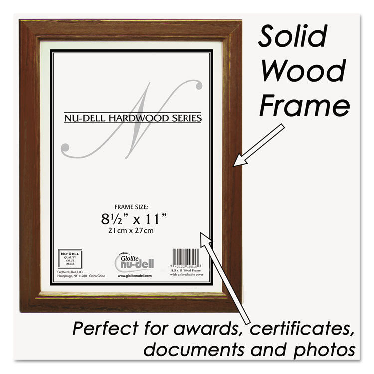 Solid Oak Hardwood Frame, 8.5 x 11, Walnut Finish 2