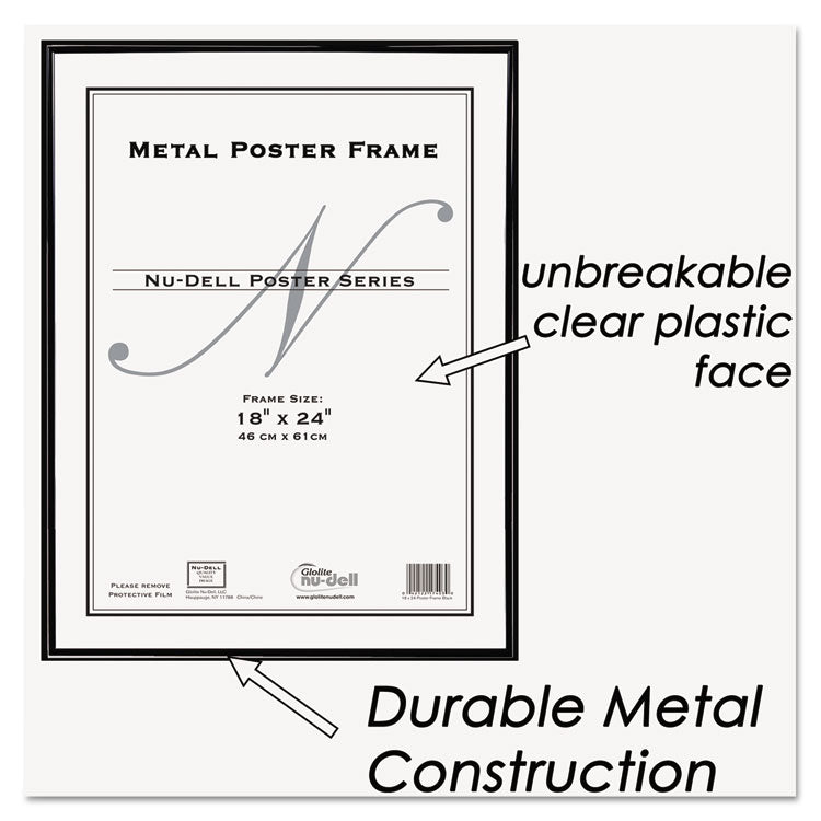 Metal Poster Frame, Plastic Face, 18 X 24, Black 2