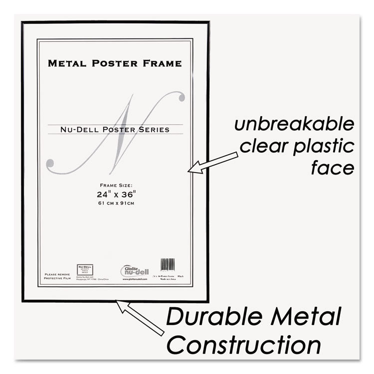 Metal Poster Frame, Plastic Face, 24 X 36, Black 2