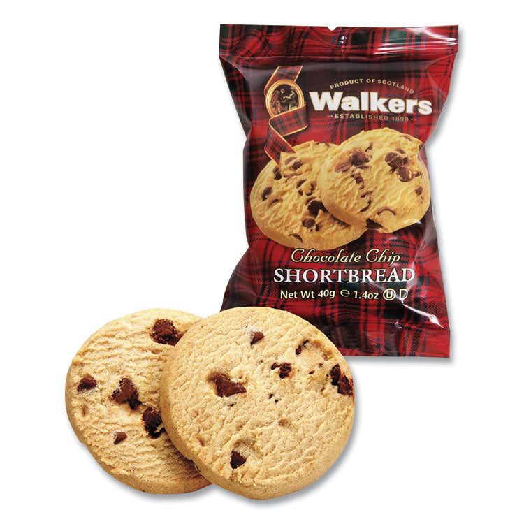 Shortbread Cookies, Chocolate Chip, 1.4 oz Pack, 2/Pack, 20 Packs/Box 2