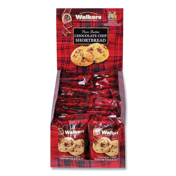 Shortbread Cookies, Chocolate Chip, 1.4 oz Pack, 2/Pack, 20 Packs/Box 1