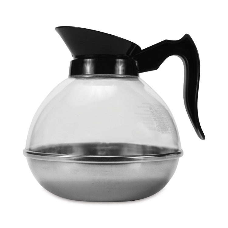 Unbreakable Regular Coffee Decanter, 12-Cup, Stainless Steel/Polycarbonate, Black Handle 1