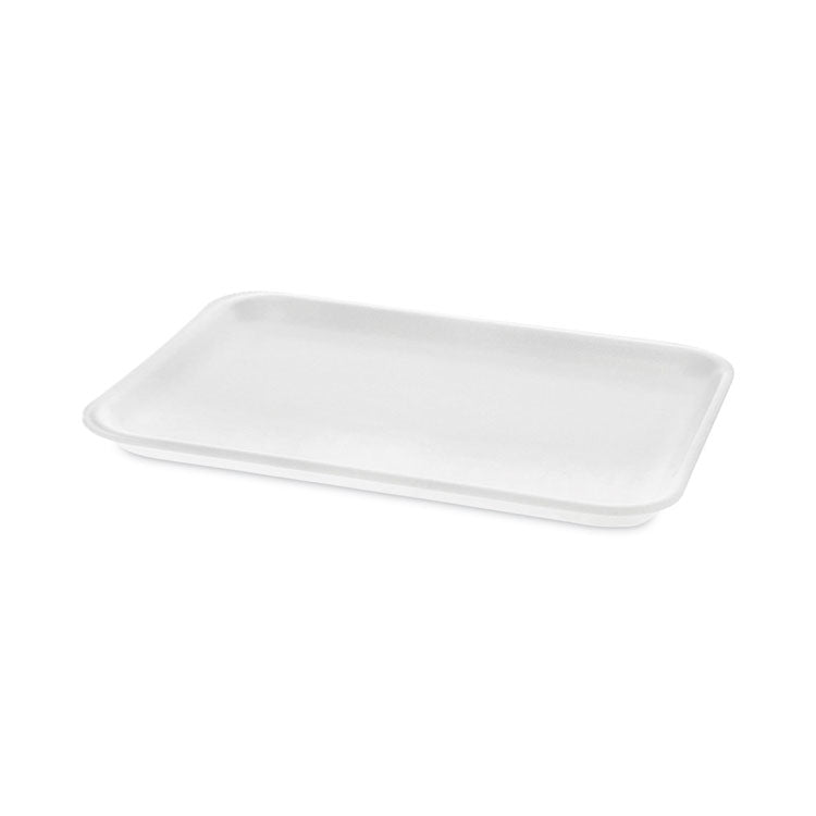 Meat Tray, #4 Shallow, 9.13 x 7.13 x 0.65, White, Foam, 500/Carton 2