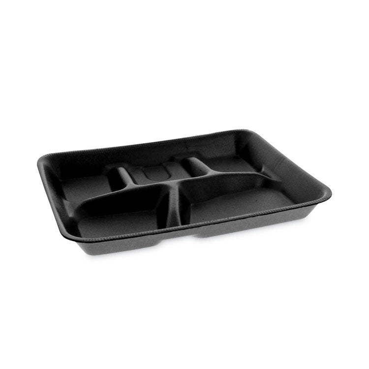 Foam School Trays, 5-Compartment, 8.25 x 10.25 x 1, Black, 500/Carton 1