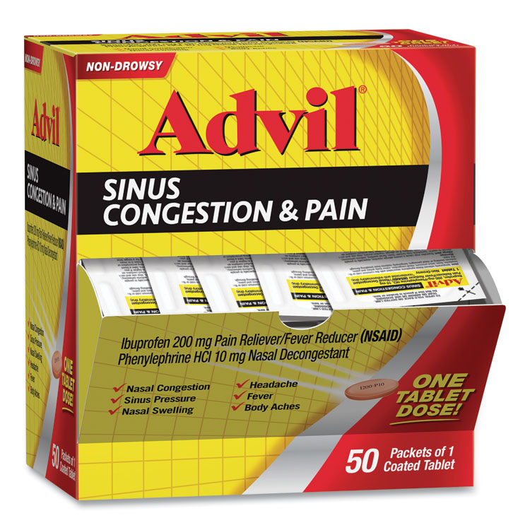 Sinus Congestion And Pain Relief, 50/box 3