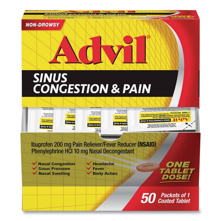 Sinus Congestion And Pain Relief, 50/box 1