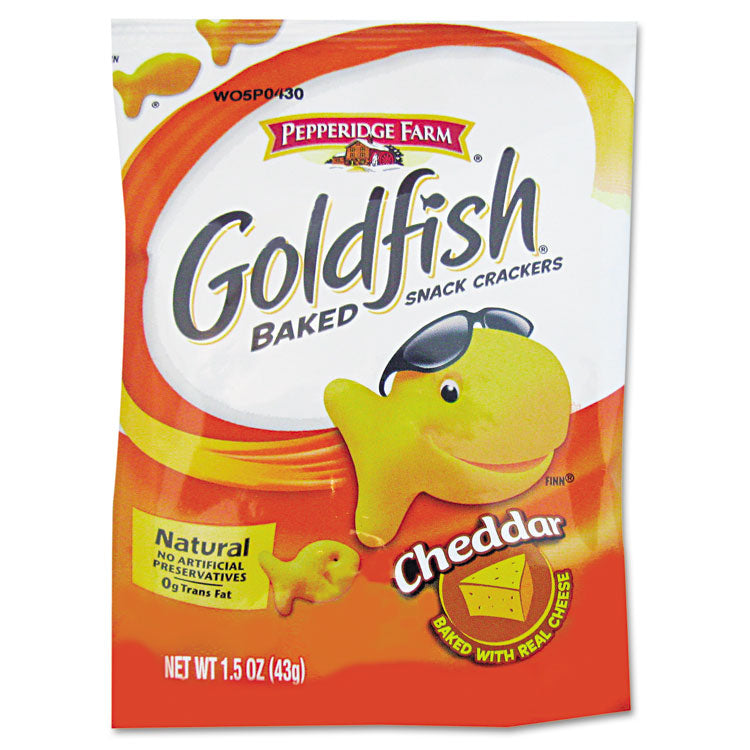 Goldfish Crackers, Cheddar, Single-Serve Snack, 1.5oz Bag, 72/carton 1