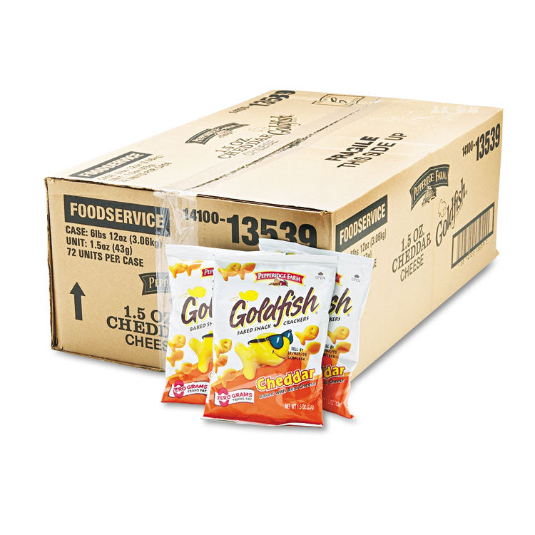 Goldfish Crackers, Cheddar, Single-Serve Snack, 1.5oz Bag, 72/carton 2